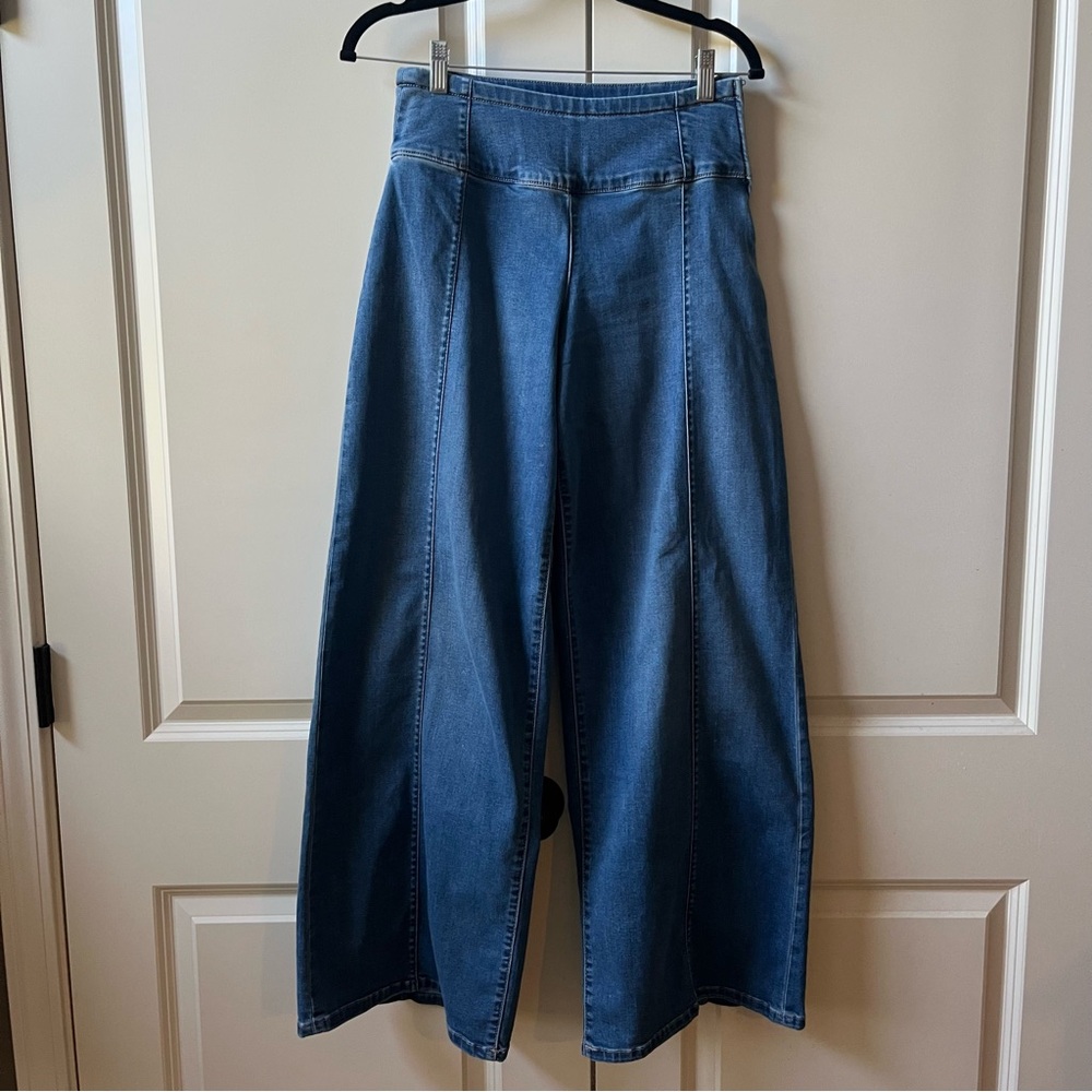 We The Free Spotlight High-Rise Wide Leg Flared Jeans Womens 27 Stretch Pull On - Picture 8 of 11
